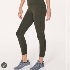 LULULEMON Train Times olive green leggings